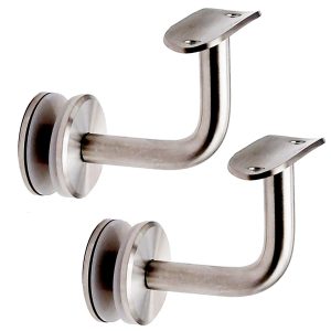 Soporte de pasamanos de acero inoxidable 304 Brillante para barandales de vidrio 12*70*70