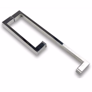 Jaladera cuadrado curvo en G para puerta de ducha de aceros inoxidable 15mm*30mm/225mm*425mm*0,8 brillante