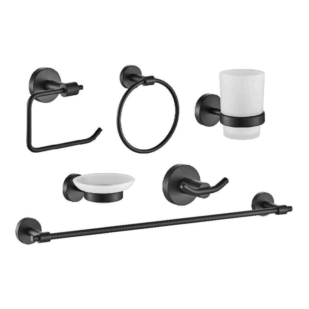 Kit 304 para puerta puerta de baño para tubo 30*10 Negro