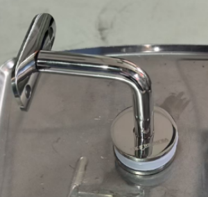 Soporte fijo de acero inox 304 pasamanos tubo a vidrio 12mm*70mm*70mm Brillante